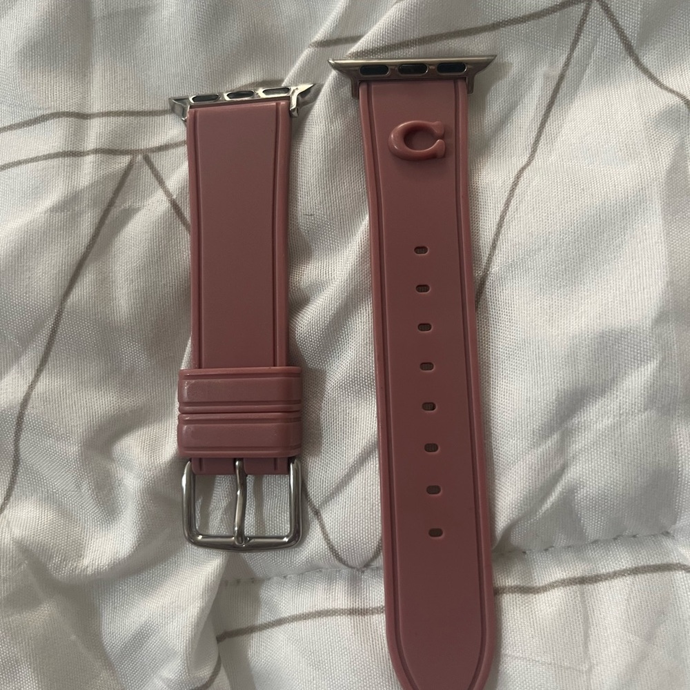 Coach Pink Watch Band with Silver Buckle